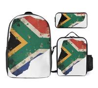 Ensemble Sac À Dos 3 Pièces Afrique Du Sud Drapeau National Sacs Pour Filles Avec Sac Déjeuner, Léger Pour École Primaire Et Collège Voyage