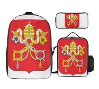 Ensemble Sac À Dos 3 Pièces Cité Du Vatican Emblème National Sacs Scolaires À La Mode Pour Filles Sac Ordinateur Portable Décontracté Pour Femmes Voyage