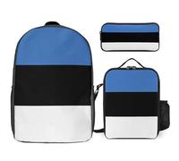 Ensemble Sac À Dos 3 Pièces Estonie Drapeau National Sacs Pour Filles Avec Sac Déjeuner, Léger Pour École Primaire Et Collège Voyage