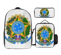 Ensemble Sac À Dos 3 Pièces Fédération Brésilienne Emblème National Sacs Scolaires À La Mode Pour Filles Sac Ordinateur Portable Décontracté Pour Femmes Voyage