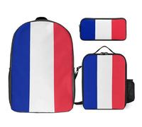 Ensemble Sac À Dos 3 Pièces France Drapeau National Sacs Multifonctions Unisexes Pour Garçons Et Filles Ados Voyage