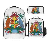 Ensemble Sac À Dos 3 Pièces Grenade Emblème National À Dos Pour Ordinateur Portable Travail Léger D’Affaires Imperméable Scolaire Cadeau Pour Hommes Femmes Convient Aux Ordinateurs 17 Pouce