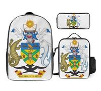 Ensemble Sac À Dos 3 Pièces Îles Salomon Emblème National Sacs Pour Filles Avec Sac Déjeuner, Léger Pour École Primaire Et Collège Voyage