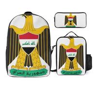 Ensemble Sac À Dos 3 Pièces Irak Emblème National Sacs Pour Filles Avec Sac Déjeuner, Léger Pour École Primaire Et Collège Voyage