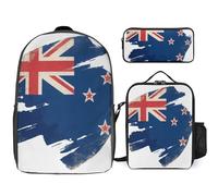 Ensemble Sac À Dos 3 Pièces Nouvelle-Zélande Drapeau National À Dos Pour Ordinateur Portable Travail Léger D’Affaires Imperméable Scolaire Cadeau Pour Hommes Femmes Convient Aux Ordinateurs 17 Pouce