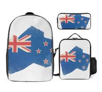 Ensemble Sac À Dos 3 Pièces Nouvelle-Zélande Drapeau National Scolaires Pour Femmes Voyage Scolaire Décontracté Ordinateur 17 Pouces Adolescentes Léger Imperméable Garçons Hommes Université Travail