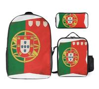 Ensemble Sac À Dos 3 Pièces Portugal Drapeau National Sacs Pour Filles Avec Sac Déjeuner, Léger Pour École Primaire Et Collège Voyage