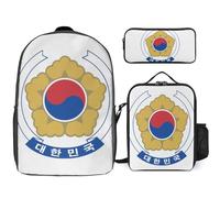 Ensemble Sac À Dos 3 Pièces République De Corée Emblème National Sacs Multifonctions Unisexes Pour Garçons Et Filles Ados Voyage