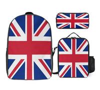 Ensemble Sac À Dos 3 Pièces Royaume-Uni. Drapeau National Sacs Pour Filles Avec Sac Déjeuner, Léger Pour École Primaire Et Collège Voyage