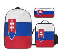 Ensemble Sac À Dos 3 Pièces Slovaquie Drapeau National Scolaires Pour Femmes Voyage Scolaire Décontracté Ordinateur 17 Pouces Adolescentes Léger Imperméable Garçons Hommes Université Travail