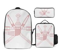 Ensemble Sac À Dos 3 Pièces Sultanat D'Oman Emblème National À Dos Pour Ordinateur Portable Travail Léger D’Affaires Imperméable Scolaire Cadeau Pour Hommes Femmes Convient Aux Ordinateurs 17 Pouce