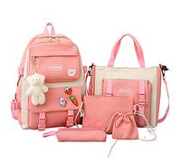Ensemble sac à dos d'écolier - Combinaison de sac à dos d'école 5 en 1, sac à dos de voyage pour filles | Sac d'école résistant aux chocs, sacs durables, y compris sac à dos, trousse à crayons, petit