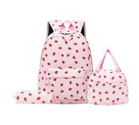 Ensemble sac à dos en velours côtelé 43 cm avec sac à déjeuner et trousse | Ensemble scolaire léger 3 pièces avec adorable imprimé fruits et soutien ergonomique. Idéal pour la rentrée scolaire et une
