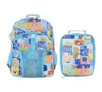 Ensemble sac à dos et boîte à déjeuner de 40,6 cm pour l'école et les voyages, Bob l'éponge bleu