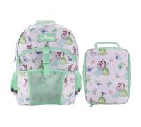 Ensemble sac à dos et boîte à déjeuner de 40,6 cm pour l'école et les voyages, Disney Princesses Vert, 41 cm