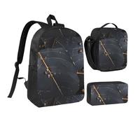 Ensemble sac à dos, sac à déjeuner, trousse à crayons, motif feuilles de plantes enchantées, 43,2 cm, tissu Oxford durable.