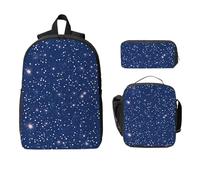 Ensemble sac à dos Space Star pour filles et garçons avec sac à déjeuner, trousse à crayons, sac d'école, boîte à déjeuner isotherme, cadeau pour homme et femme