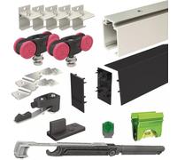 Ensemble SAF-Black pour 1 porte de de 21 à 60 kg avec amortisseur et rail de 195 cm - MANTION SAS - SAF60-195-BLACK