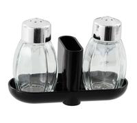 Fackelmann Set sel et poivre 47318 – inox/plastique/verre 11,5×5 cm noir/transparent, 2 pièces
