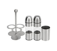 Ensemble salière et poivrière en acier inoxydable |304 bouteilles d'assaisonnement de qualité alimentaire qui ne ternissent pas avec trous S & P |Récipients à épices rechargeables (Seasoning Bottle X