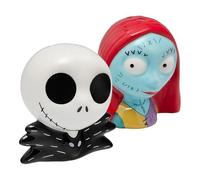 Ensemble salière et poivrière Jack Skellington et Sally sous licence officielle Disney pour cuisine et décoration d'intérieur, cadeau de pendaison de crémaillère, Halloween et décoration de Noël