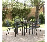 vidaXL Ensemble de jardin 5 pcs Anthracite Acier