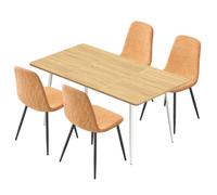 Ensemble Salle à Manger - Doré Chêne - 4 Chaises - Montage Rapide - Pieds Réglables - Nettoyage Facile