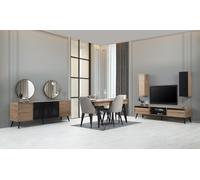 Ensemble salle à manger parfait composé d'une table + 4x chaises + buffet + TV Lowboard 7pcs