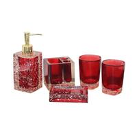 Ensemble Salle de Bain Accessoire Ensemble d'accessoires de Salle Bain 5 pièces en résine Transparente, Articles Toilette for Mariage, gobelet, décoration Noël for la Maison(Light Grey)