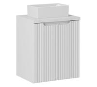 Ensemble Salle de Bain - DECONATION - Astral - 2 Portes - Vasque Rectangulaire - Blanc Mat