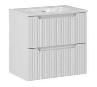 Ensemble salle de bain - DECONATION - Astral Blanc - 60 cm - 2 tiroirs - Vasque intégrée