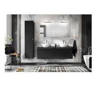 Ensemble salle de bain - GENERIQUE - Rosario Black - Double vasque - 120 cm - 4 éléments