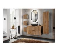 Ensemble salle de bain - GENERIQUE - Sylve Black Wotan - 100 cm - Meuble sous vasque - Miroir LED