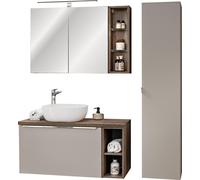 Ensemble salle de bain moderne 100 cm avec lavabo, miroir et colonne