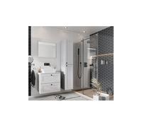 Ensemble salle de bain Sofia avec meuble + vasque + Miroir + Colonne couleur blanc --