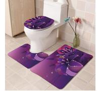Ensemble Salle de Bain Tapis Fleur d'éblouissement de Couleur vive