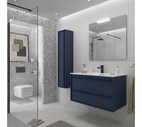 Ensemble Salle De Bains Attila 100 2 Tiroirs Blue Satin - SALGAR 104916