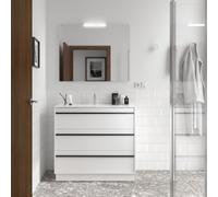 Ensemble Salle De Bains Attila 100 3 Tiroirs White Satin - SALGAR 105220