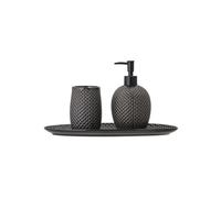 Ensemble salle de bains en grès gris, fait main, style nordique - Bloomingville, Hrin - 14x34x18 cm