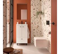 Ensemble Salle De Bains Inara 50 2 Portes 1 Tiroir White Satin - SALGAR 113719