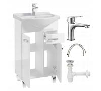 Ensemble salle de bains Mea blanc, vasque et robinet