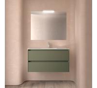 Ensemble Salle De Bains Noja 100 2 Tiroirs Green Satin - SALGAR 106164