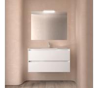 Ensemble Salle De Bains Noja 100 2 Tiroirs White Gloss - SALGAR 106160