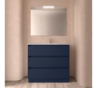 Ensemble Salle De Bains Noja 100 3 Tiroirs Blue Satin - SALGAR 106190