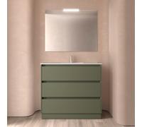 Ensemble Salle De Bains Noja 100 3 Tiroirs Green Satin - SALGAR 106191