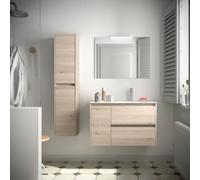 Ensemble Salle De Bains Noja 85 2 Tiroirs 1 Porte Chêne Naturel Gauche - SALGAR 106148