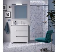 Ensemble Salle De Bains Noja 85 3 Tiroirs 1 Porte White Gloss Gauche - SALGAR 105646
