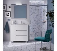 Ensemble Salle De Bains Noja 85 3 Tiroirs 1 Porte White Gloss Gauche - SALGAR 106268