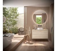 Ensemble Salle De Bains Optimus 100 2 Tiroirs Chêne Naturel - SALGAR 104653