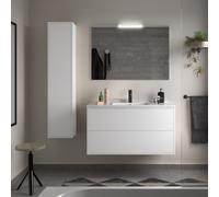 Ensemble Salle De Bains Optimus 100 2 Tiroirs White Satin - SALGAR 104639